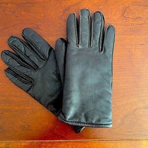 Rubin Black Cow Grain Leather Gloves Medium | Thinsulate Lined | Winter Warm